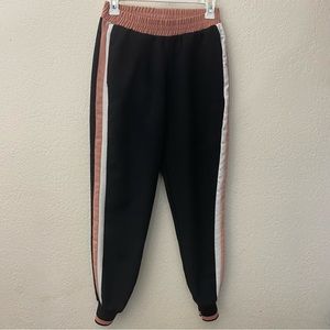 Zara Black Pink Stripe Joggers Size XS